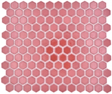 Mosaico de cerámica hexágono frontera rojo brillante mosaico azulejos pared azulejos backsplash cocina cuarto de baño MOS11H-0910_f