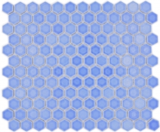 Mosaico de cerámica hexágono azul brillante mosaico azulejos pared azulejos backsplash cocina cuarto de baño MOS11H-0506_f