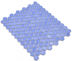 Mosaico de cerámica hexágono azul brillante mosaico azulejos pared azulejos backsplash cocina cuarto de baño MOS11H-0506_f