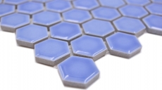 Mosaico de cerámica hexágono azul brillante mosaico azulejos pared azulejos backsplash cocina cuarto de baño MOS11H-0506_f