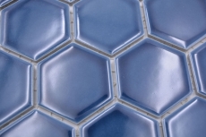 Hexagonal hexágono mosaico azulejo de cerámica azul verde brillante mosaico azulejo pared azulejo backsplash cocina baño azulejo - MOS11H-0504