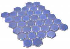 Mosaico de cerámica hexágono azul cobalto brillante mosaico azulejos pared azulejos backsplash cocina cuarto de baño MOS11H-4501_f
