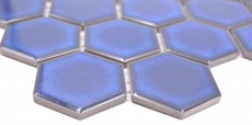 Mosaico de cerámica hexágono azul cobalto brillante mosaico azulejos pared azulejos backsplash cocina cuarto de baño MOS11H-4501_f