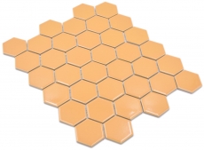 Hexagonal hexágono mosaico azulejo de cerámica ocre naranja brillante mosaico azulejo pared azulejo backsplash azulejo de la cocina baño aseo - MOS11H-1208