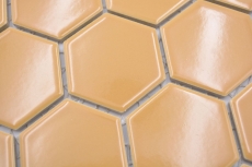 Hexagonal hexágono mosaico azulejo de cerámica ocre naranja brillante mosaico azulejo pared azulejo backsplash azulejo de la cocina baño aseo - MOS11H-1208