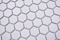 Mosaico de cerámica hexágono blanco R10B plato de ducha baldosas azulejos de mosaico cocina baño piso MOS11H-0101-R10_f