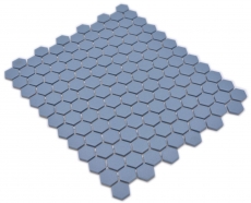 Mosaico de cerámica hexágono azul-verde R10B plato de ducha baldosas azulejos de mosaico cocina baño piso MOS11H-0405-R10_f