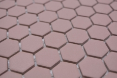 Cerámica mosaico hexágono clinker rojo R10B plato de ducha azulejo mosaico azulejos cocina baño piso MOS11H-0900-R10_f