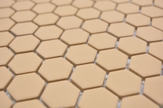 Cerámica mosaico hexágono ocre naranja R10B plato de ducha azulejo suelo mosaico azulejos cocina baño MOS11H-1208-R10_f