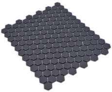 Cerámica mosaico hexágono negro R10B plato de ducha azulejos mosaico azulejos cocina baño piso MOS11H-0003-R10_f