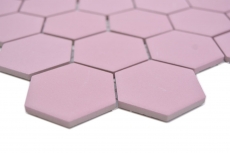 Hexagonal hexágono mosaico azulejo de cerámica de color rosa antiguo R10B plato de ducha azulejo del piso azulejo de mosaico antideslizante WC pared del baño - MOS11H-1112-R10