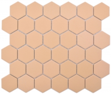 Cerámica mosaico hexágono ocre naranja R10B plato de ducha azulejo suelo mosaico azulejos cocina baño MOS11H-0808-R10_f
