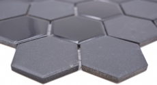 Hexagonal hexágono mosaico azulejo de cerámica negro brillante R10B plato de ducha azulejo del piso azulejo de mosaico antideslizante pared de la cocina - MOS11H-0311-R10