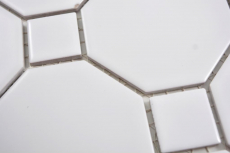 Muestra de mano cerámica mosaico Octa blanco mate con blanco brillante mosaico azulejo pared azulejo backsplash cocina baño MOS13-Octa0111_m