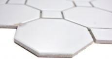 Muestra de mano cerámica mosaico Octa blanco mate con blanco brillante mosaico azulejo pared azulejo backsplash cocina baño MOS13-Octa0111_m