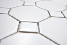 Muestra de mano cerámica mosaico Octa blanco mate con blanco brillante mosaico azulejo pared azulejo backsplash cocina baño MOS13-Octa0111_m
