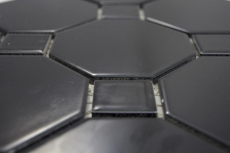 Muestra de mano cerámica mosaico Octa negro mate con negro brillante mosaico azulejo pared azulejo backsplash cocina baño MOS13-Octa0311_m