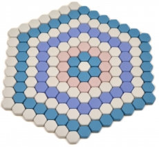 VIDRIO MOSAICO Hexágono DECOR azul rosa blanco mate mosaico azulejos backsplash pared cocina cuarto de baño MOS140-ROHX9_f