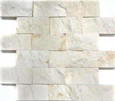 Muestra de mano mosaico azulejo piedra caliza piedra natural blanco Ladrillo Splitface Colonial piedra caliza 3D MOS29-49792_m