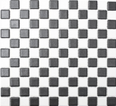 Mosaico cerámico DESLIZANTE PIZARRA negro blanco mate sin esmaltar GUSTO DE DUCHA - MOS18-0305-R10