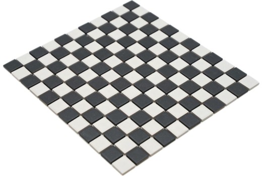 Mosaico cerámico DESLIZANTE PIZARRA negro blanco mate sin esmaltar GUSTO DE DUCHA - MOS18-0305-R10