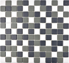 Muestra de mano azulejo mosaico cerámica negro blanco antracita mate plato de ducha MOS18-2213-R10_m