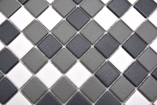 Mosaico de cerámica negro blanco antracita mate PISOS DE DUCHA SLIPPROOF - MOS18-2213-R10
