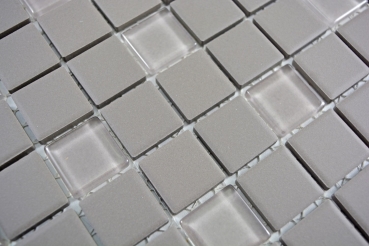 Muestra de mano azulejo mosaico cerámica gris sin esmaltar mosaico de vidrio plato de ducha MOS18-0202-R10_m
