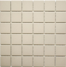 Muestra de mano azulejo de mosaico de cerámica beige claro magnolia sin esmaltar RUTSCHEMMEND MOS14B-1211-R10_m