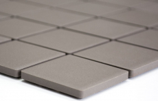 Muestra de mano azulejo mosaico cerámica barro gris sin esmaltar RUTSCHEMMEND BAD MOS14B-0204-R10_m
