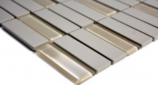 Mosaico de azulejos de cerámica barras de color gris claro sin esmaltar de vidrio plato de ducha azulejo del suelo MOS24-0212-R10_f
