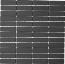 Mosaico de azulejos de cerámica varillas negro antracita sin esmaltar plato de ducha azulejo de piso MOS24B-0310-R10_f
