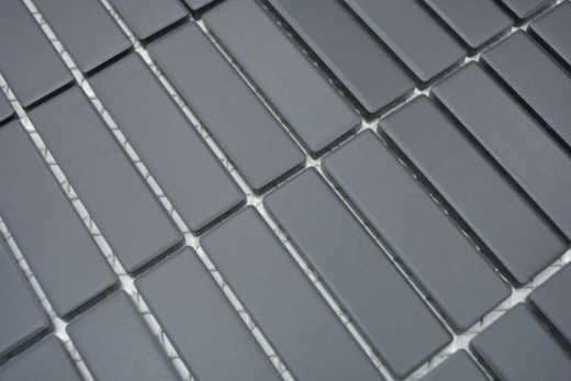 Rod mosaico de cerámica negro antracita sin esmaltar antideslizante plato de ducha azulejo del baño azulejo de la pared - MOS24B-0310-R10