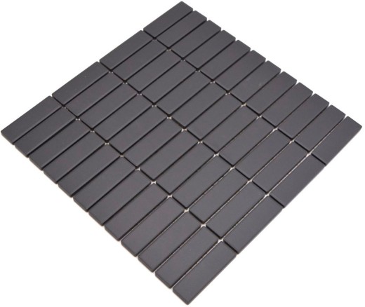 Rod mosaico de cerámica negro antracita sin esmaltar antideslizante plato de ducha azulejo del baño azulejo de la pared - MOS24B-0310-R10