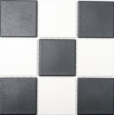 Mosaico Pared Suelo Cerámica Tablero de Ajedrez Blanco Negro Plato de Ducha SEGURIDAD - MOS22-0304-R10