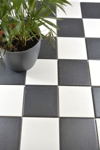 Mosaico Pared Suelo Cerámica Tablero de Ajedrez Blanco Negro Plato de Ducha SEGURIDAD - MOS22-0304-R10