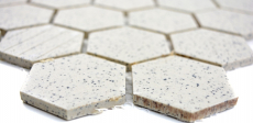 Hexagonal hexágono mosaico azulejo de cerámica crema blanco hexagaon moteado unglazed antideslizante azulejo backsplash pared - MOS11G-0103-R10