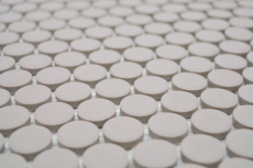 Botón de mosaico LOOP redondo mosaico gris claro beige sin esmaltar suelo antideslizante cocina ducha - MOS10-0202-R10