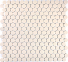 Botón de mosaico LOOP redondo mosaico beige claro mate antideslizante pared cocina ducha baño - MOS10-1202-R10
