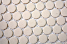 Botón de mosaico LOOP redondo mosaico beige claro mate antideslizante pared cocina ducha baño - MOS10-1202-R10