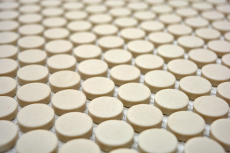 Botón de mosaico LOOP redondo mosaico beige claro mate antideslizante pared cocina ducha baño - MOS10-1202-R10