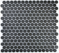 Botón mosaico LOOP redondo mosaico plato de ducha suelo negro antracita MOS10-0304-R10_f
