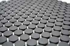 Botón mosaico LOOP redondo mosaico plato de ducha suelo negro antracita MOS10-0304-R10_f