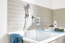 Rod mosaico de cerámica de color beige claro sin esmaltar antideslizante plato de ducha azulejos azulejos de baño - MOS24B-1211-R10