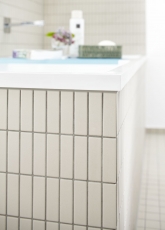 Rod mosaico de cerámica de color beige claro sin esmaltar antideslizante plato de ducha azulejos azulejos de baño - MOS24B-1211-R10