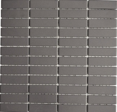 Mosaico cerámica barras barro gris sin esmaltar plato de ducha azulejo MOS24B-0204-R10_f