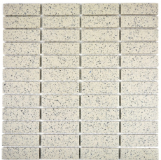 Mosaico de cerámica crema blanco palos moteado sin esmaltar MOS24-0103-R10_f