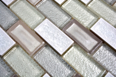 Azulejo de mosaico Cerámica translúcida blanco Mosaico de vidrio de ladrillo Cerámica de cristal blanco antiguo MOS83IC-0121_f