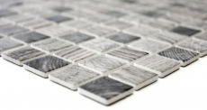 Mosaico de vidrio Revestimiento de pared sostenible Reciclaje textura de madera gris claro Azulejos backsplash MOS63-312