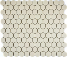 Mosaico de azulejos de cerámica hexágono blanco beige claro sin esmaltar MOS11A-1202-R10_f
